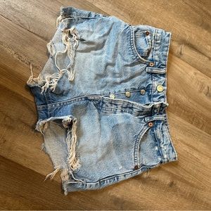Distressed Denim Shorts